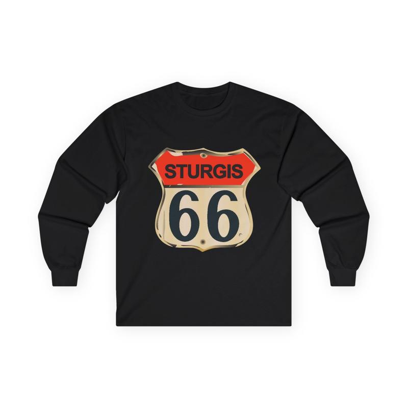 Vintage Retro Sturgis 66 Mom & Pop Long Sleeve Tee, Unisex Cotton Shirt, Harley Shop Tshirt, Motorcycle Apparel, Biker Gift Top Womenswear