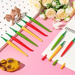 Pepper Shaped Pens, 3/6/12-Pack Cute Novelty Pens, Vegetable Cartoon Design, Ideal for Writing, School, Office & Parties