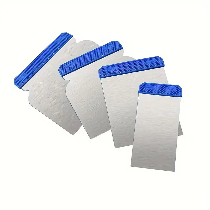 Set of 4 Scraper Tools, Tough Scraper, Durable 45 Carbon Steel Construction, Ideal for Putty, Paint, Wall, Drywall & Wallpaper Applications, Versatile Design for Multiple Uses