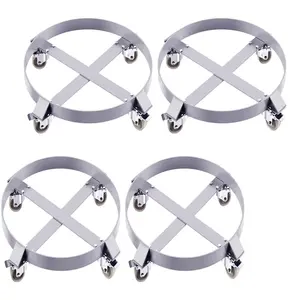 55 Gallon Steel Drum Dolly,Heavy Duty 1000lbs Load Capacity, Barrel Dollies Cart, 55 Gal Drum Dolly with Steel Frame 4 Swivel Casters Wheel, for Warehouse,Silver,4Pcs