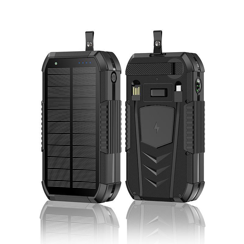 Bdjsad Solar Charage Power Bank 65800 mAh Wireless Fast Charge Hand Crank ultralarge capacit for All Mobile Devices,Intelligent Charging Made With Compass,Flashlights,LED lights,Large Capacity Outdoor Cam Magnetic Portable cellphone Accessories Smartphone