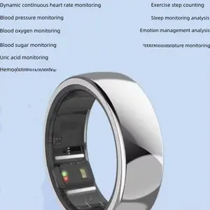 Smart Ring Gold Edition - Heart Rate Sleep & Temperature Tracker for iOS & Android with 21mAh Battery Life & IP68 Waterproof Features