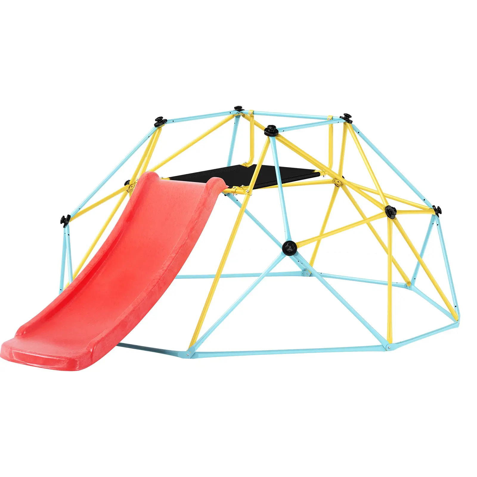 SAVEYOUR Unisex 8FT Galvanized Steel Metal Climbing Dome - ASTM Certified Geometric Jungle Gym for Kids Ages 3-9 with Slide, Corrosion Resistant, 600LBS Capacity, Indoor & Outdoor Playground Equipment