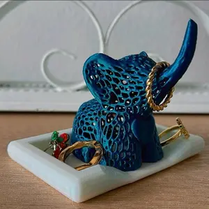 Elephant Ring Holder | Personalized Ring Holder for Ring Prosperity | Gifts For Her & Manifesting Dish - Organiser