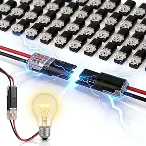 50Pcs Double-Wire Plug-in Connector with Locking Buckle, Quick Clip Wire Connector & Easy Installation, Upgraded Durable PC/PA66 Nylon Shell, for LED Strips, Automotive, Audio & Household Repairs