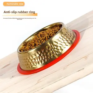 304 Stainless Steel Heavy Duty Pet Bowl, 1 Count Anti-spill Dog Food & Water Bowl, Rustproof BPA-Free Pet Feeding Bowl with Rubber Base, Pet Supplies & Accessories for Dogs & Cats