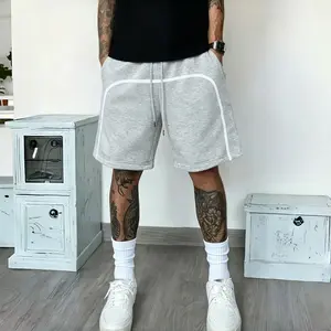 Men's Soft Knitted Casual Activewear Shorts, Elastic Waist with Drawstring Pockets, Loose Fit, Solid Color, Ideal for Gym, Home, Daily Wear, Street Style