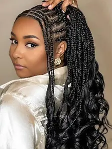 Women French Curly Braiding Hair Bundle, 22-26 Inch Long Wigs, 6 Bundles Loose Wavy Curly Braiding Hair, Synthetic Hair Extensions