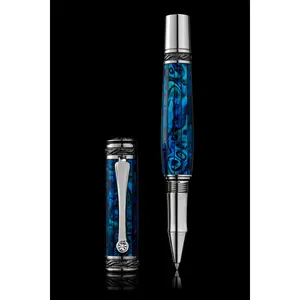 Tycoon Lustrous Sapphire Abalone Shell Rollerball Pen