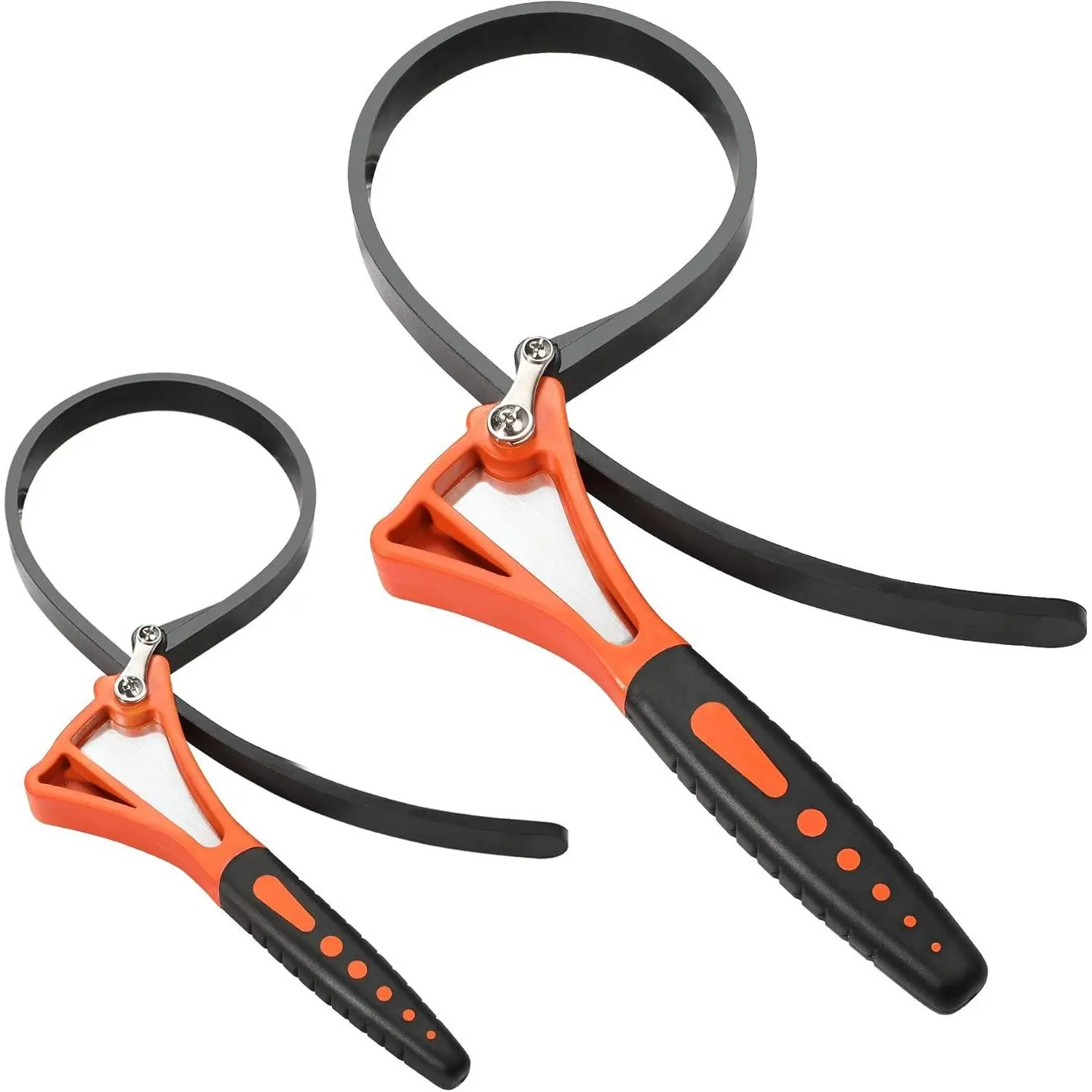 2- Strap Wrench Set, Adjustable Oil Filter Wrench with Max Diameter 4" (Small) and 6"(Large) for Shower  Water Filter, Jar Opener Set