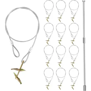 12-Pack Ground Earth Anchors with Drive Steel Tool - 30" x 1/8"  Hook Anchors for Sheds, Greenhouses, Carports, Gazebos, Tents, Swing Sets, and  (Double Layer 12 count)