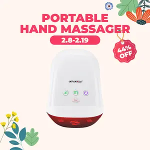 CINCOM Portable Hand Massager (WHITE), Cordless, with Comfort Heat and Gentle Massage, Adjustable Settings, Auto-Off Feature, Rechargeable, Perfect for Daily Relaxation, Ideal Gift