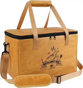 BBQ Blanket for Resting Meat,  Insulated Brisket Resting Blanket, Large Capacity BBQ Meat Blanket Bag with Adjustable  Strap,  Meat Insulated Resting Bag for BBQ Meat
