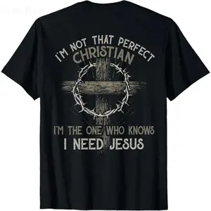 I'm Not That Perfect Christian  I'm The One That Knows T-Shirt        Graphic tees Casual Shortsleeve
