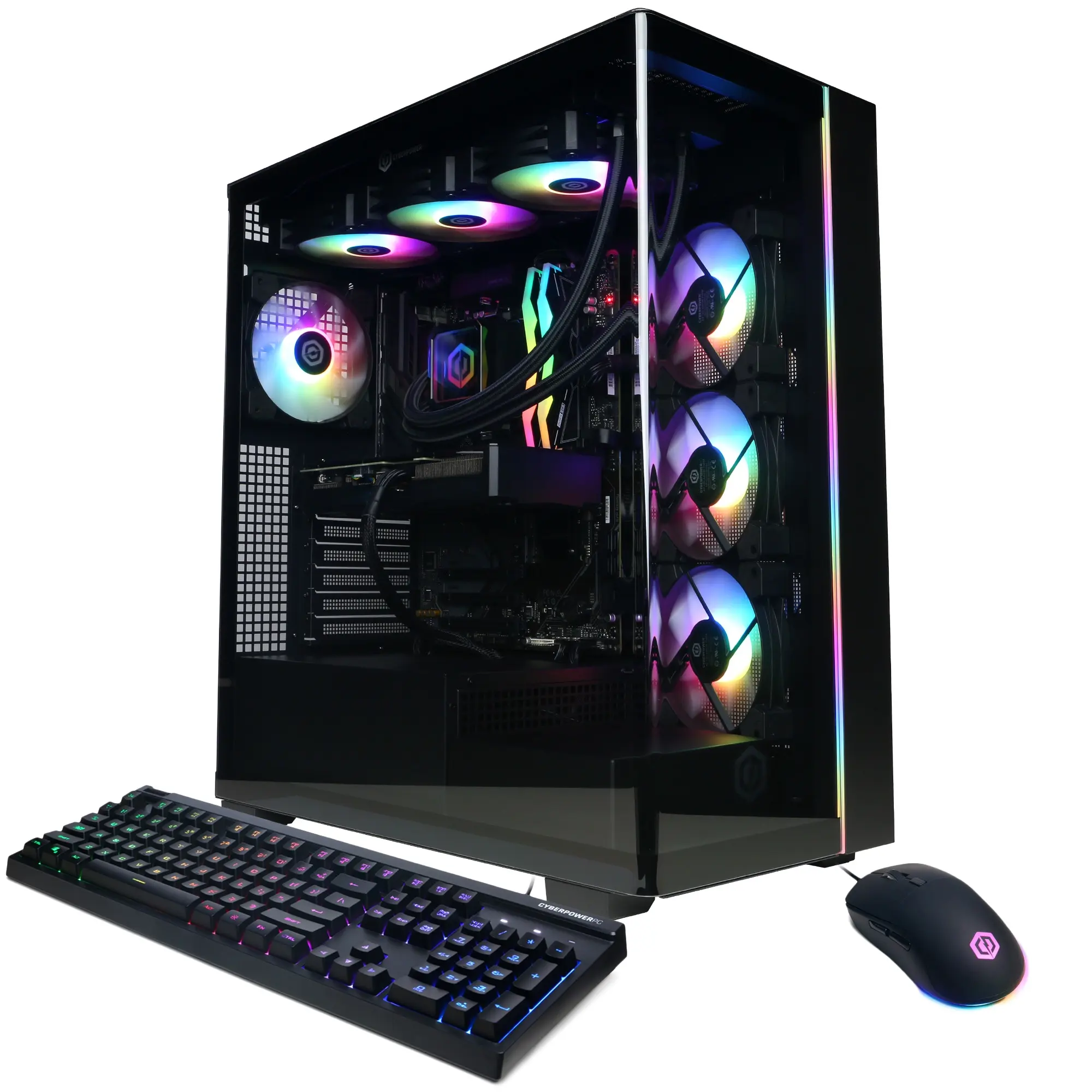 CyberPowerPC SLCAI10200CPG Gaming Desktop PC, AMD Ryzen 9 9900X, 32GB DDR5, GeForce RTX 5060 Ti 16GB, 2TB PCIe 4.0 NVMe SSD, WiFi/BT, RGB Gaming Keyboard/Mouse & Windows 11 Home