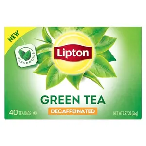 Lipton Decaffeinated Green Tea Bags, Unsweetened Teabags for Decaf Hot Tea or Decaf Iced Tea with Flavonoids, 40 Total Tea Bags