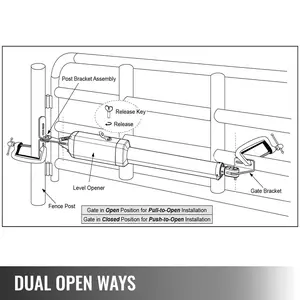VEVOR Electric Gate Opener, Single Swing Gate Opener 16 mm/s Speed 80W Automatic Gate Openers with Remote Complete Kit Push/Pull-to-Open Up to 838 lbs & 18ft Door Opener for Chain Link Garage Farm