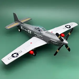 P-51 Mustang Fighter Building Blocks, 258 PCS WWII Propeller Aircraft Airplane Model Kit Building Set with Rotating Propeller & Cockpit, STEM Military Aviation Construction Toy Gift for Kids Aged 6+, Compatible with Major Brands Building Bricks