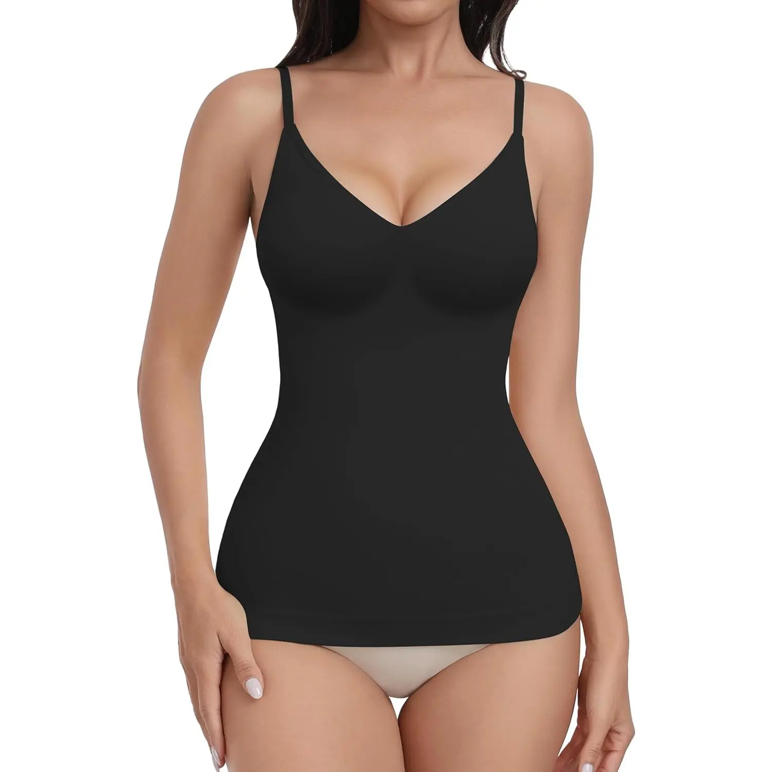 EUYZOU Maternity Nursing Women's Lacy Tummy Control Seamless V-Neck Compression Shapewear Tank Top Camisole
