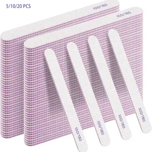 ✨5/10/20 pcs Nail Filing and Polishing Buffers | 100/180 Grit Lightweight Dual-sided Emery Boards | Reusable | For Acrylic Nails/Natural Nails Shaping/Polishing | Essential Nail Tools for Salon & Home Use