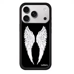 Angel Wings Hard Shockproof Phone Case - Black, Red - Compatible with iPhone 17, 16, 16 ProMax, 15, 14, 13 Full Series