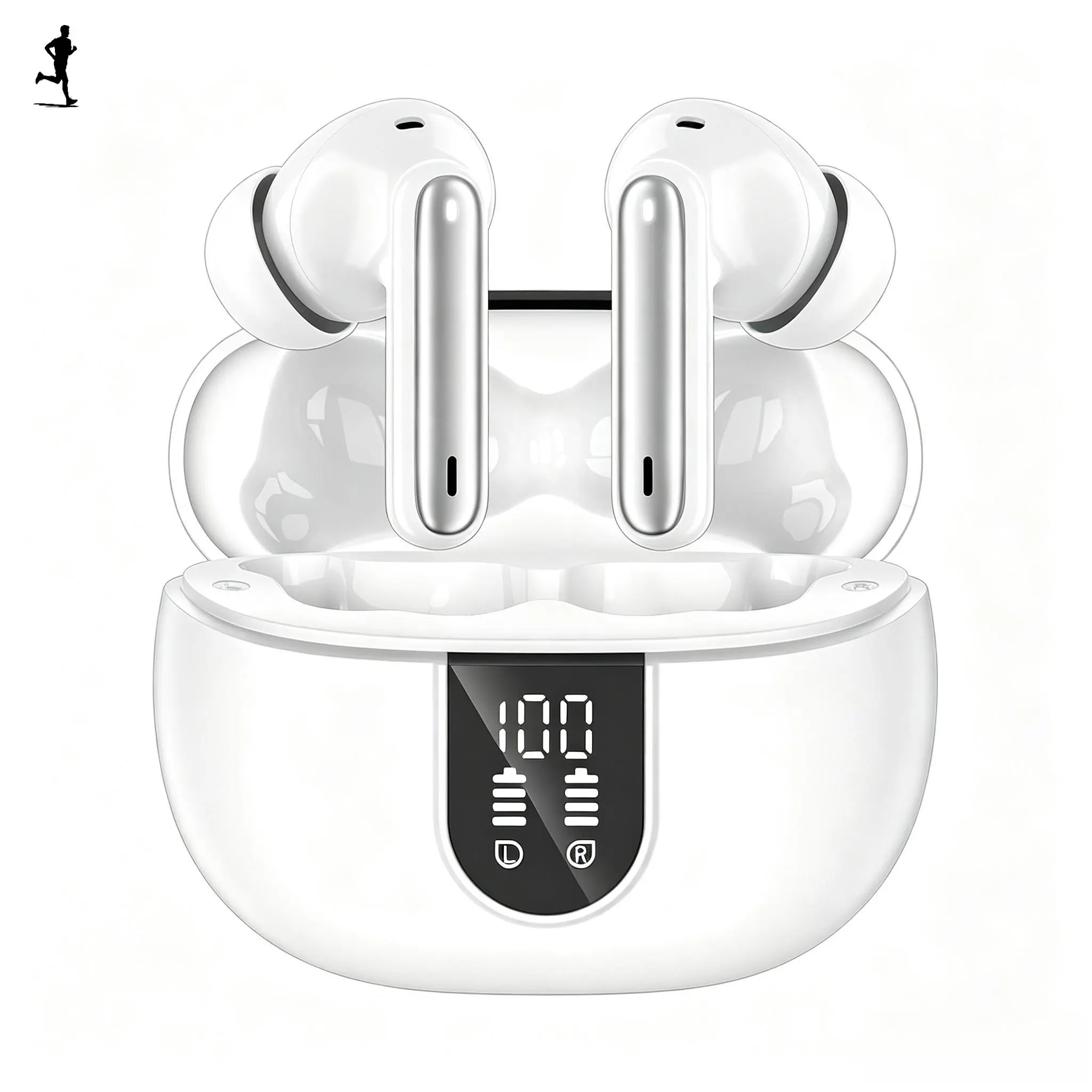 S680 TWS Wireless Earbuds, Bluetooth 5.4 Headphones 40Hrs Playtime Deep Bass Stereo in-Ear Earbud, LED Power Display, Call Noise Canceling Headphones with Mic, IP5 Waterproof Earphones for iPhone Android,Intelligent,Touch,Cancelling,Headphones for Kids