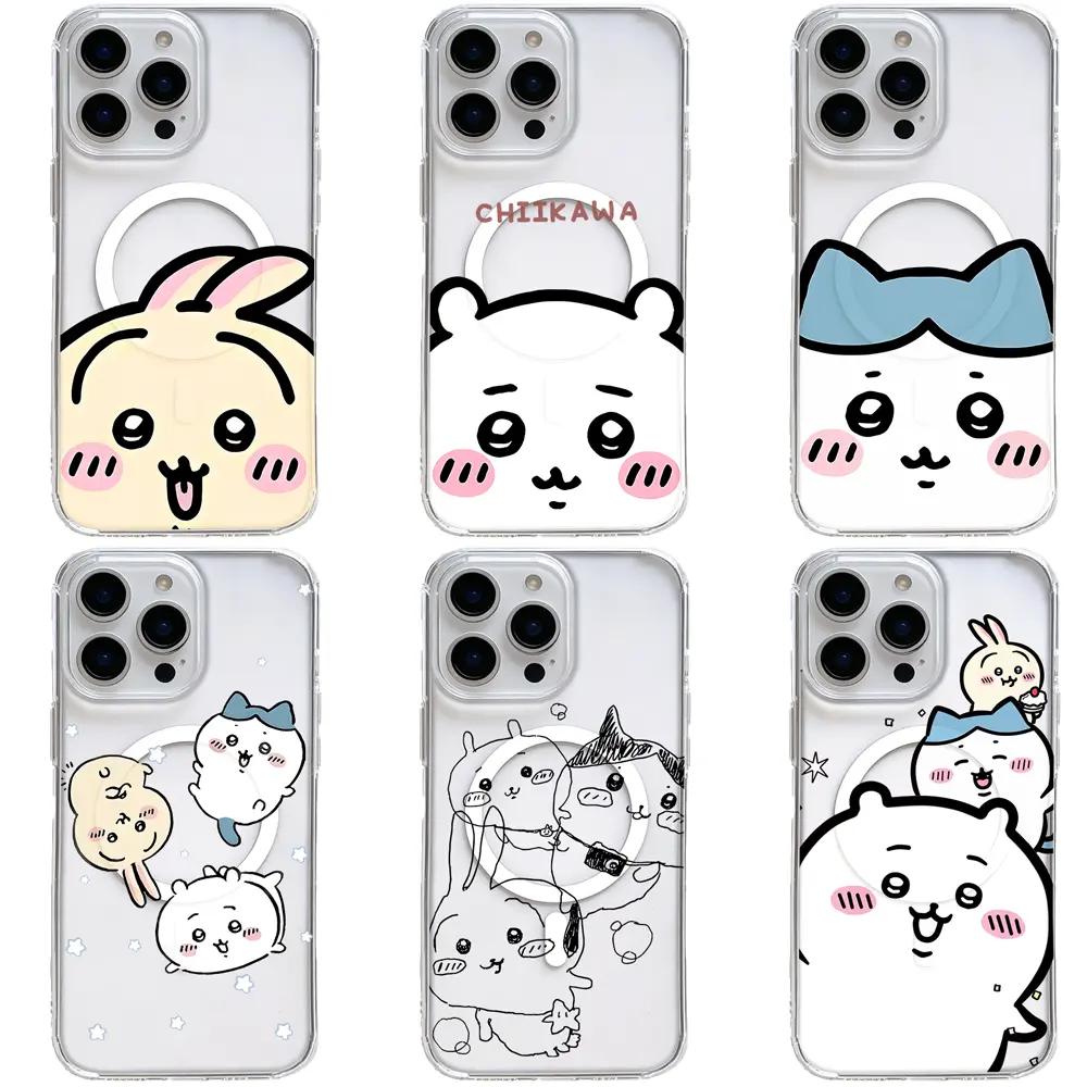 Cute Chiikawa Usagi Hachiware MagSafe Smartphone Case - Eco-Friendly Casing with Magnetic Fit, Shockproof, Anti-Scratch Protective Cover for iPhone 17 Air,16 Pro Max,15,14 Plus,13,12,11 - Contemporary Art Phone Accessory Gift