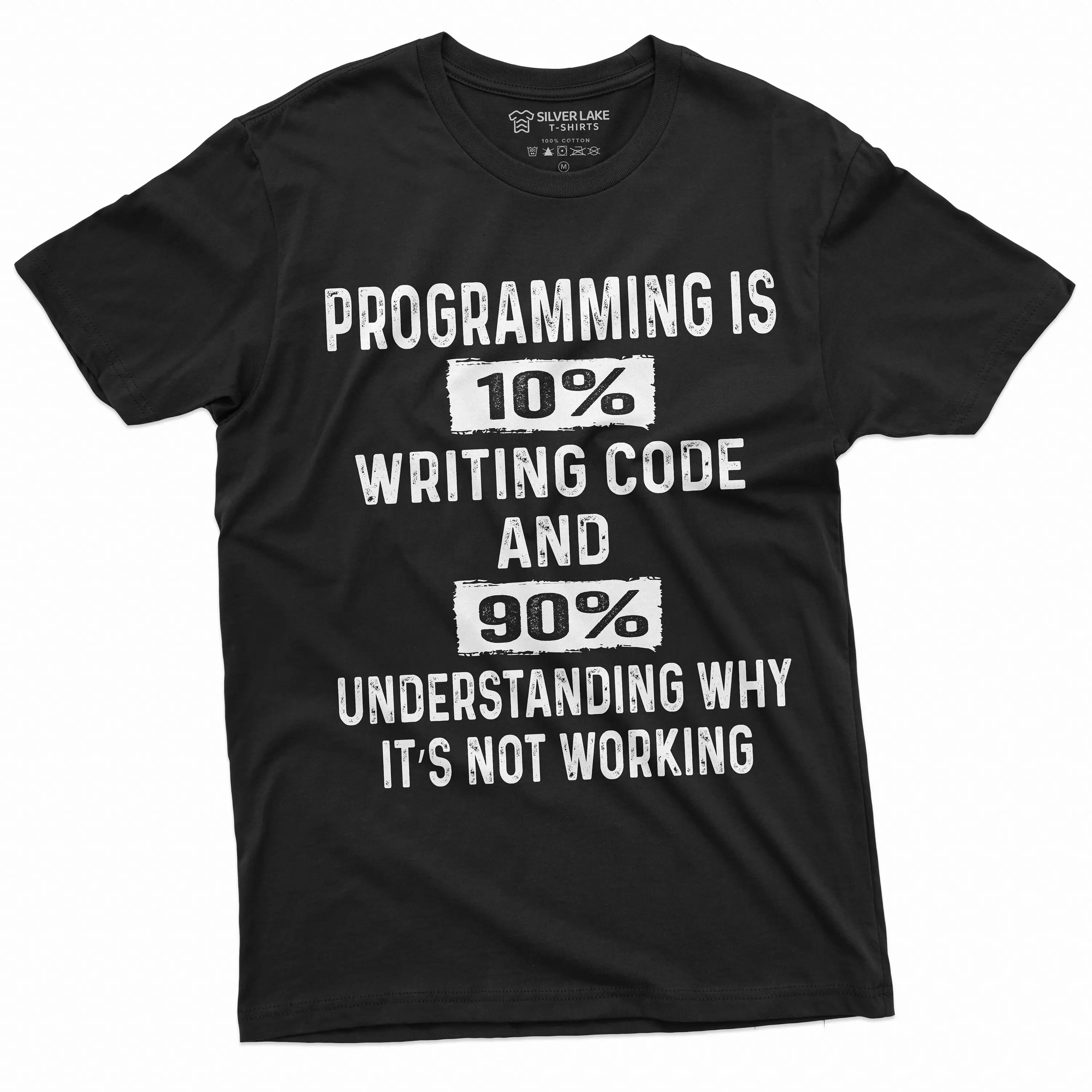 Men's Funny Programmer T-shirt Programming Code Coding Tee Gift For Him Birthday Crewneck Software Developer Tee WSoftwDevel