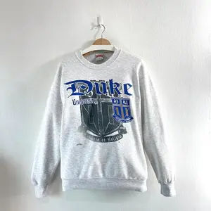 Vintage 90s Duke University Spell out Logo Crewneck Sweatshirt Team Sportswear