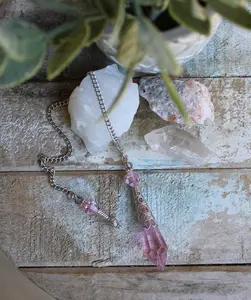 Pendulum Pretty Pink Crystal and Glass Pendulum