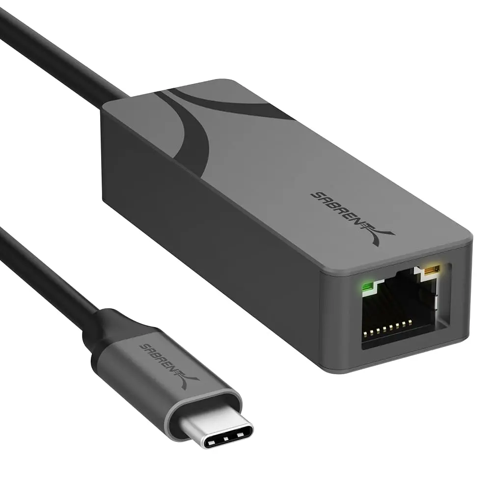 Sabrent USB-C to 2.5Gbps Ethernet Adapter Aluminum RJ45 Network Adapter for MacBook Pro/Air iPad Pro Windows Linux