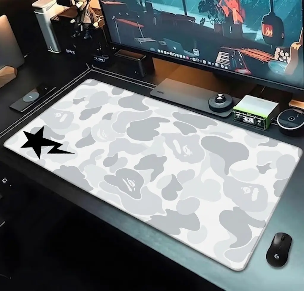 Gray Camo XXL Hypebeast Desk Mat Keyboard Mouse Pad E-Sports Desk Mat Desk Decor for Gamers Boys' Rooms Gift large mousepad – FASTSHIPPING