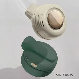 Portable small fan button type，Small lazy hand-held leafless rechargeable electric fan with hanging neck，Summer fan, suitable for gifts.