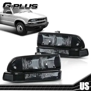 Fit For 1998-2004 Chevy S10 Pickup Blazer Black/amber Corner Headlight Head Lamp