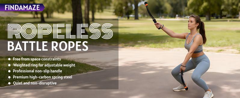 FINDAMAZE Cordless Battle Ropes for Home Gym - Cordless Training Rope Fitness Equipment for Men & Women, Weighted Workout Ropes for HIIT, No-Jump Full-Body Exercise, Ideal for Fitness Enthusiasts Workout Equipment Training Equipment & Festival Gift FINDAMAZE Cordless Battle Ropes for Home Gym - Cordless Training Rope Fitness Equipment for Men & Women, Weighted Workout Ropes for HIIT, No-Jump Full-Body Exercise, Ideal for Fitness Enthusiasts Workout Equipment Training Equipment & Festival Gift