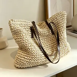 Large-capacity Woven Beach Bag 2026 Spring/Summer New Style Versatile Commuter Straw Tote Bag for Everyday Use Lightweight Spacious & Functional