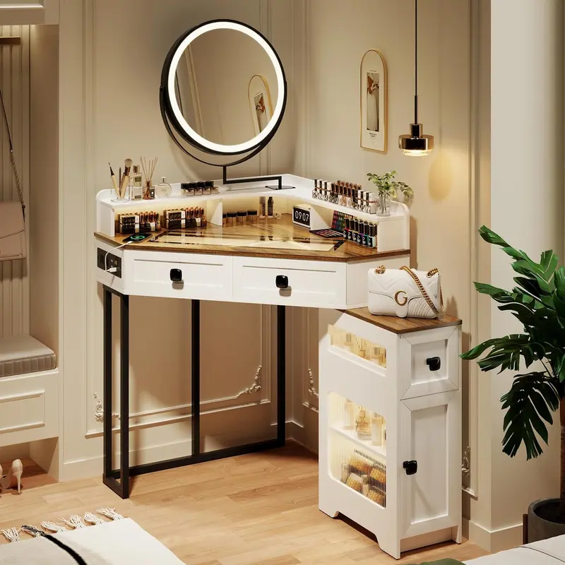 green emerald velvet dress Amazon.com: UPGENT Vanity Desk with Touch Screen Lighted Mirror, Corner  Vanity Desk Set Dressing Table with 360 ° flippable Mirror Surface for  Bedroom Small Spaces, Women Girls : Home & Kitchen main image 1