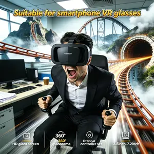 Portable VR Headset, 3D VR Glasses for Mobile Phone, 360° Panoramic Viewing, Comfortable Adjustable Headband, Player Gifts