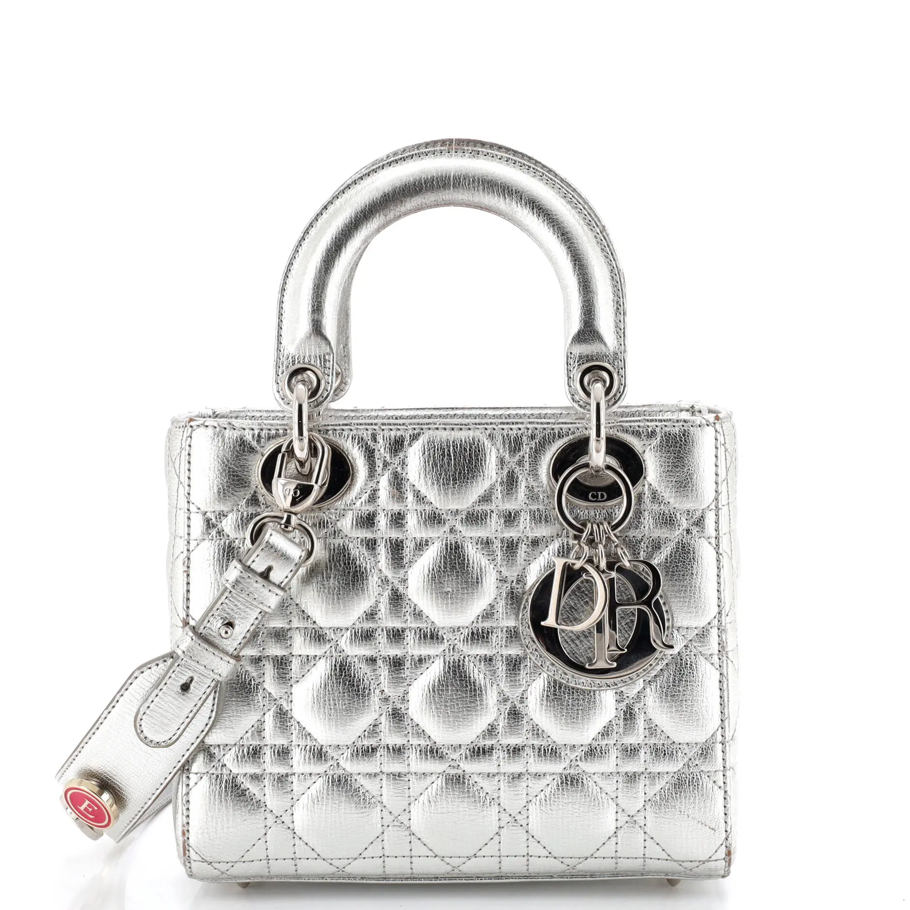 Pre-owned Leather Shoulder Bags Christian Dior My ABCDior Lady Dior Bag Metallic Cannage Quilt by Rebag