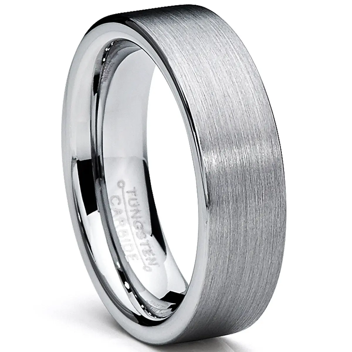 Tungsten Carbide Men's Brushed Wedding Band Ring Comfort Fit 6MM Sizes 5 to 15 Tungsten Carbide Men's Brushed Wedding Band Ring Comfort Fit 6MM Sizes 5 to 15