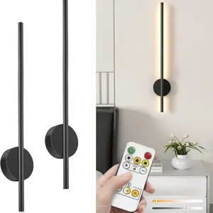 2 Set Long Strip Wall Lamp, TV Background Wall Decor, Bedroom Light, Living Room Light, Modern Wall Lamp With Remote Control, Large Capacity Rechargeable Battery, 50cm Type-C Rechargeable, Magnetic Installation, Dimmable And Color Temperature Adjustable,