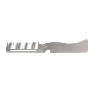 Travel Friendly Stainless Steel Beard Comb for Men's Face Hair Styling Combs