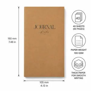 Travelers Notebook Refills Lined Inserts Thick Paper 40 Sheets 80 Pages Journal Refill with Date and Page Layout