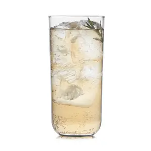 Libbey Polaris Tumbler Drinking Glasses, Sleek, Minimalist, Tall Drinking Glasses Set of 8, Polished Clear Glasses Drinking Set for Cocktails, Axis