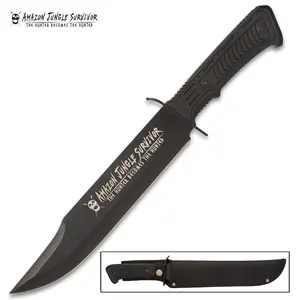 Amazon Jungle Survivor Hunter Knife With Sheath