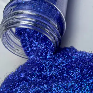Genie Blue Iridescent Polyester Glitter 2 Oz Jar UV Resistant Solvent Safe High Quality Glitter for Epoxy Nail Polish Tumblers Ornaments