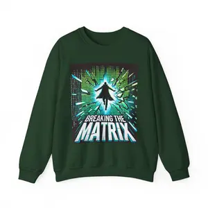 Breaking the Matrix Sweatshirt, Unisex Crewneck Jumper, Hacker Themed Pullover, Computer Geek Gift, Cyberpunk Clothing, Sci-Fi Lover Apparel