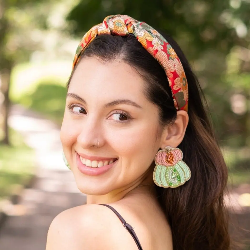 Fall Pumpkin Beaded Earrings