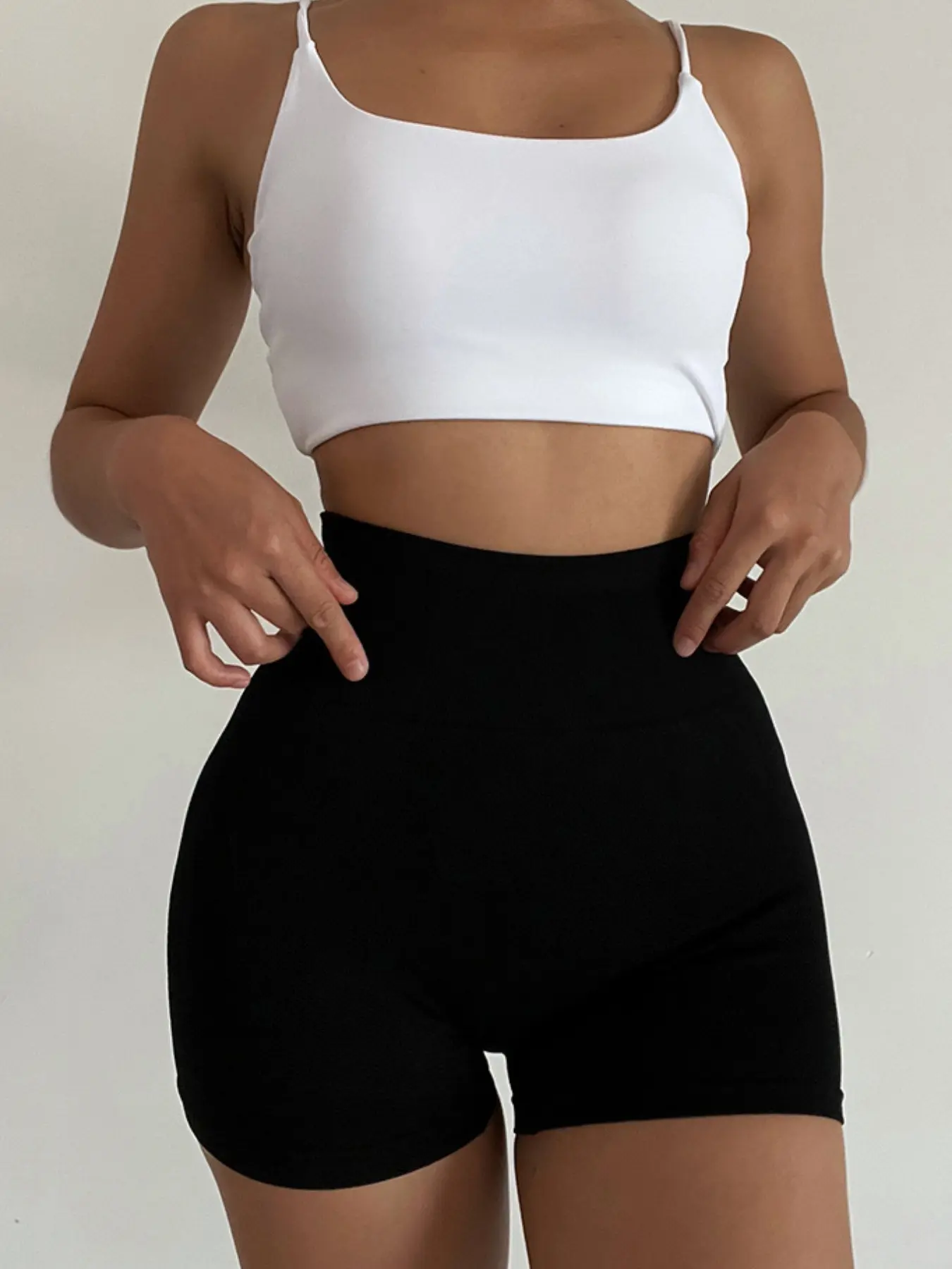 Women's Soft Comfortable High-Waist Seamless Construction Yoga Shorts, High Stretch Shorts, Active Athletic Shorts, Fitness Shorts, Elastic Waistband, Butt Lifting, Smooth Running Gym Workout Pants