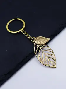 Hollow Out Leaf Design Keychain, Stylish Keyring, Fashionable Metal Keychain for Women & Men, Trendy All-match & Exquisite Keychain for Birthday Gift